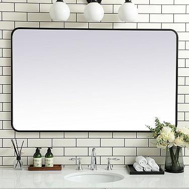 Jasper Black Metal 30" x 48" Vanity Wall Mirror