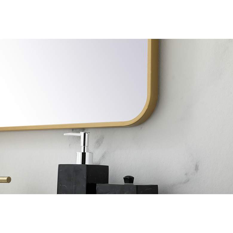 Image 4 Jasper Brass Metal 30" x 36" Vanity Wall Mirror more views