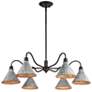 1_Jasper Chandelier in Antique Black Iron with Galvanized Steel