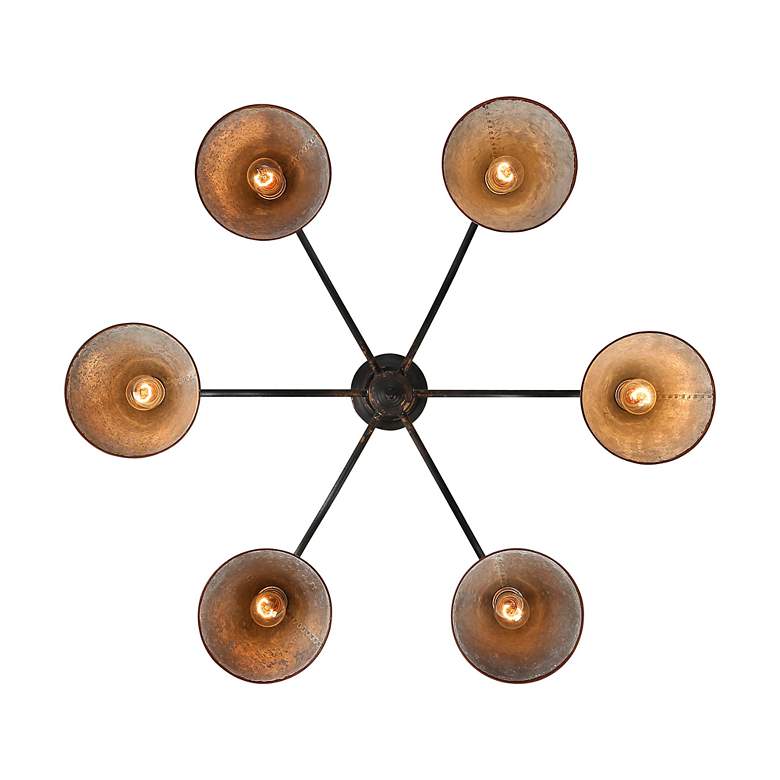 Image 5 Jasper Chandelier in Antique Black Iron with Galvanized Steel more views