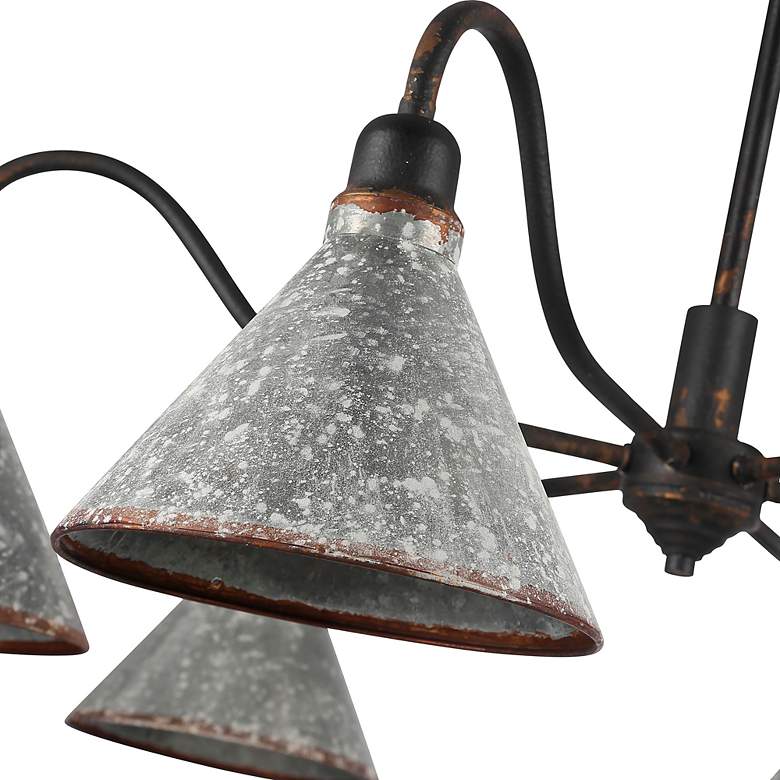 Image 7 Jasper Chandelier in Antique Black Iron with Galvanized Steel more views