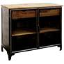 Jasper - Espresso Accent Cabinet with Natural Wood Top and Drawers