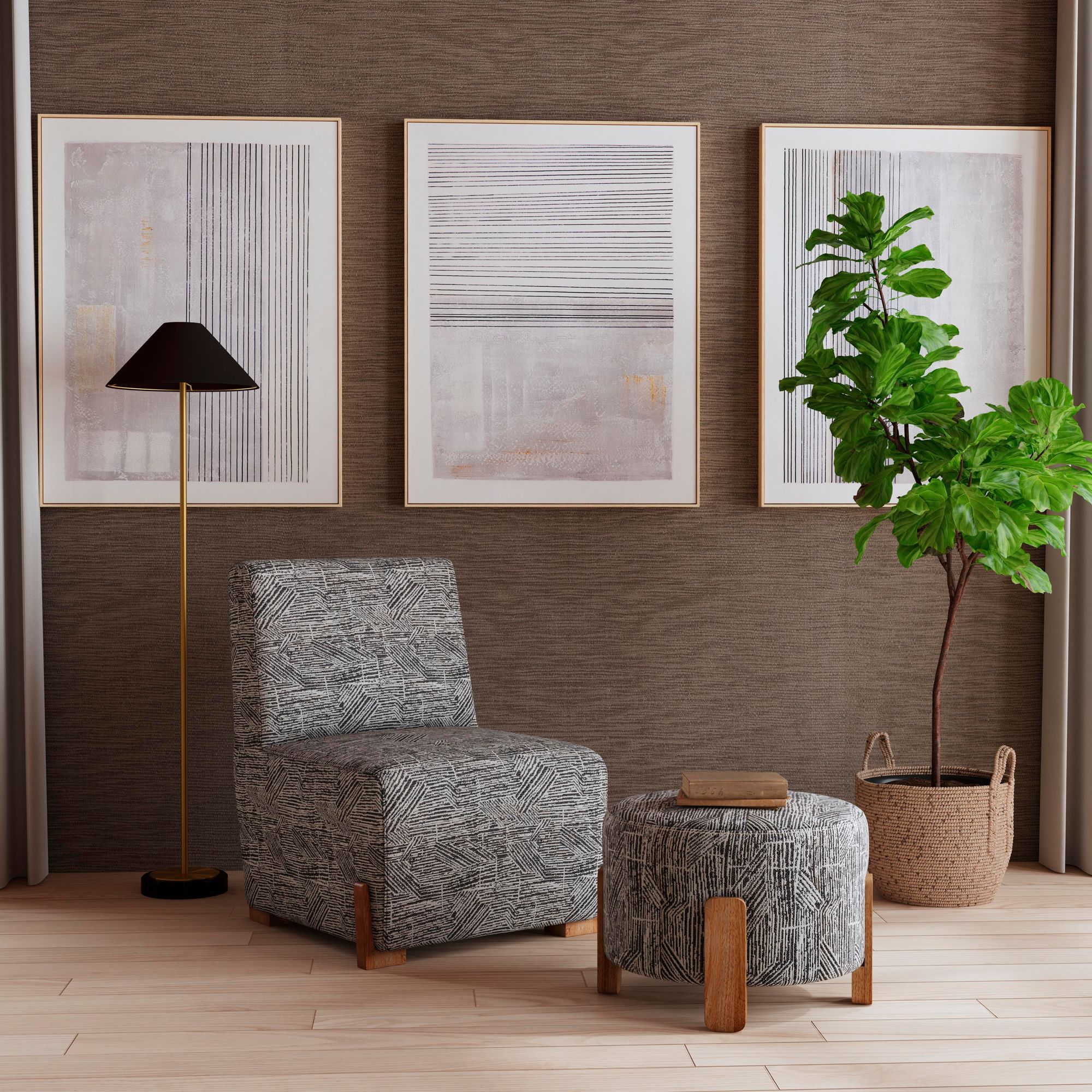 Image 3 Jasper Exquisite Zebra Accent Ottoman more views