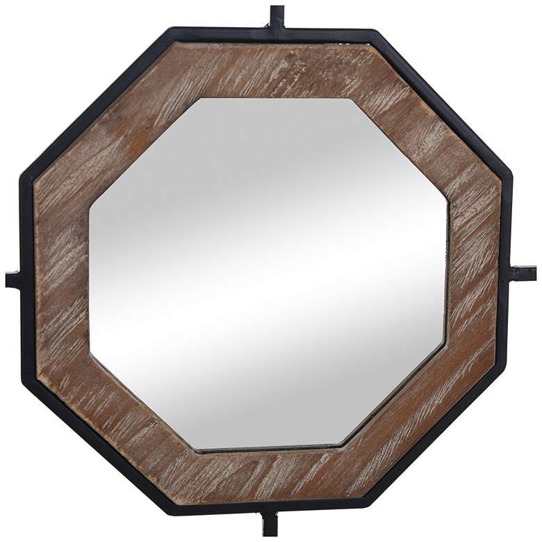 Image 5 Jasper Farmhouse Black 18 inch Wall Mirror with Hexagon Frame more views