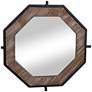 Jasper Farmhouse Black 18" Wall Mirror with Hexagon Frame