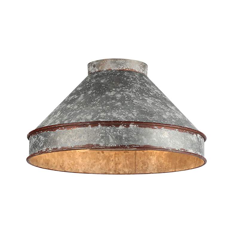 Image 2 Jasper Flush Mount in Antique Black Iron with Galvanized Steel more views