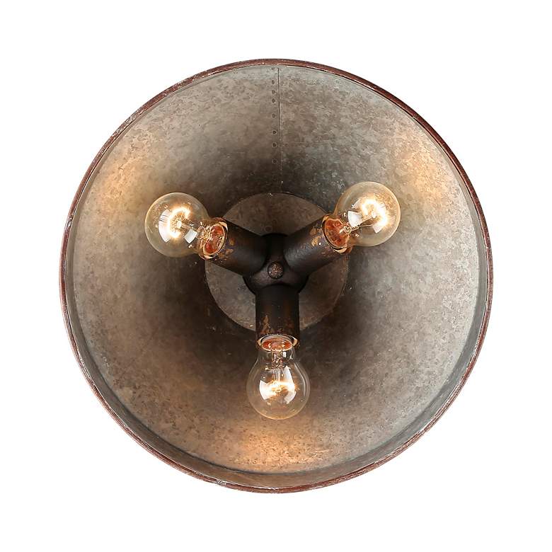 Image 5 Jasper Flush Mount in Antique Black Iron with Galvanized Steel more views