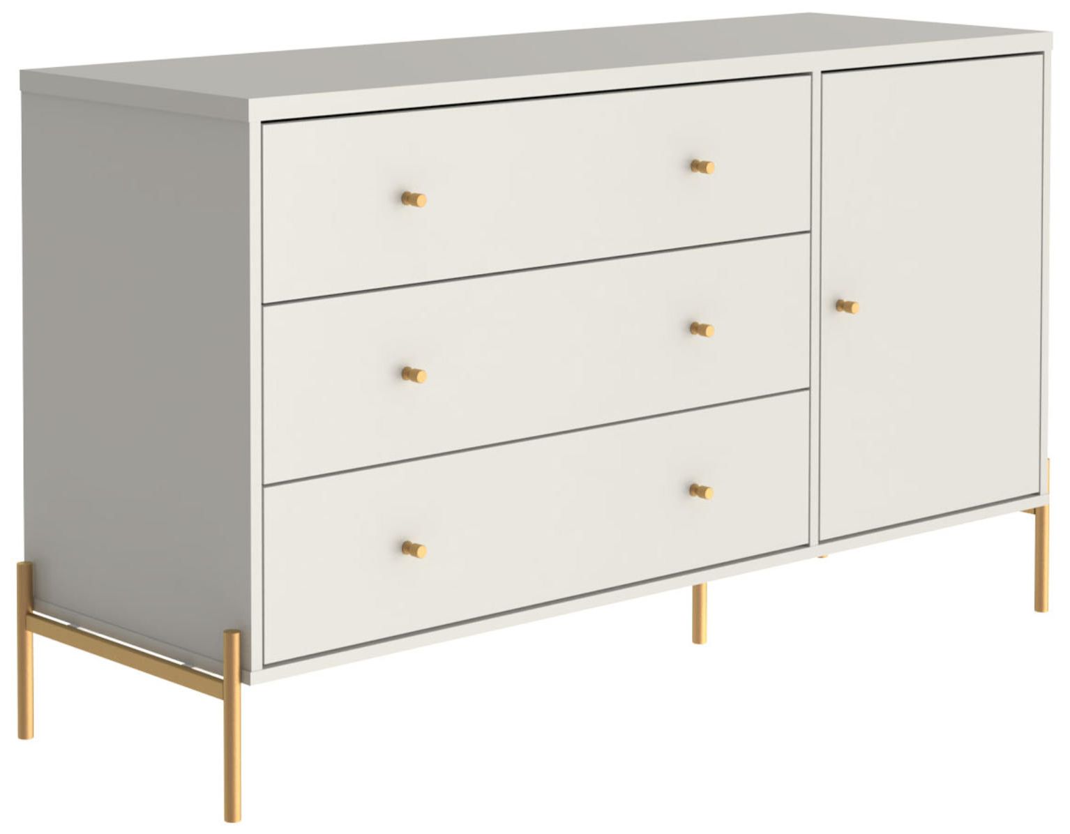 Jasper Full Extension Sideboard Dresser and Tall Dresser Set of 2 in Off