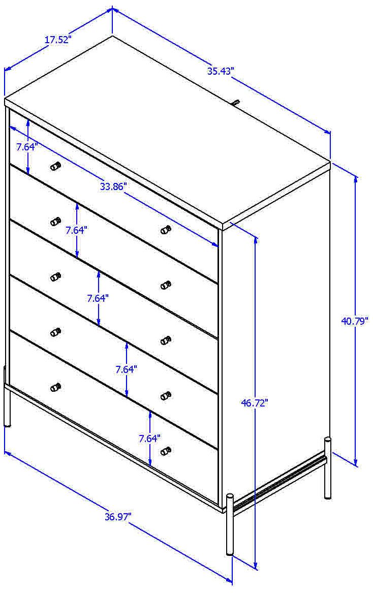Image 5 Jasper Full Extension Tall Dresser, Classic Dresser and Nightstand Set of 3 more views