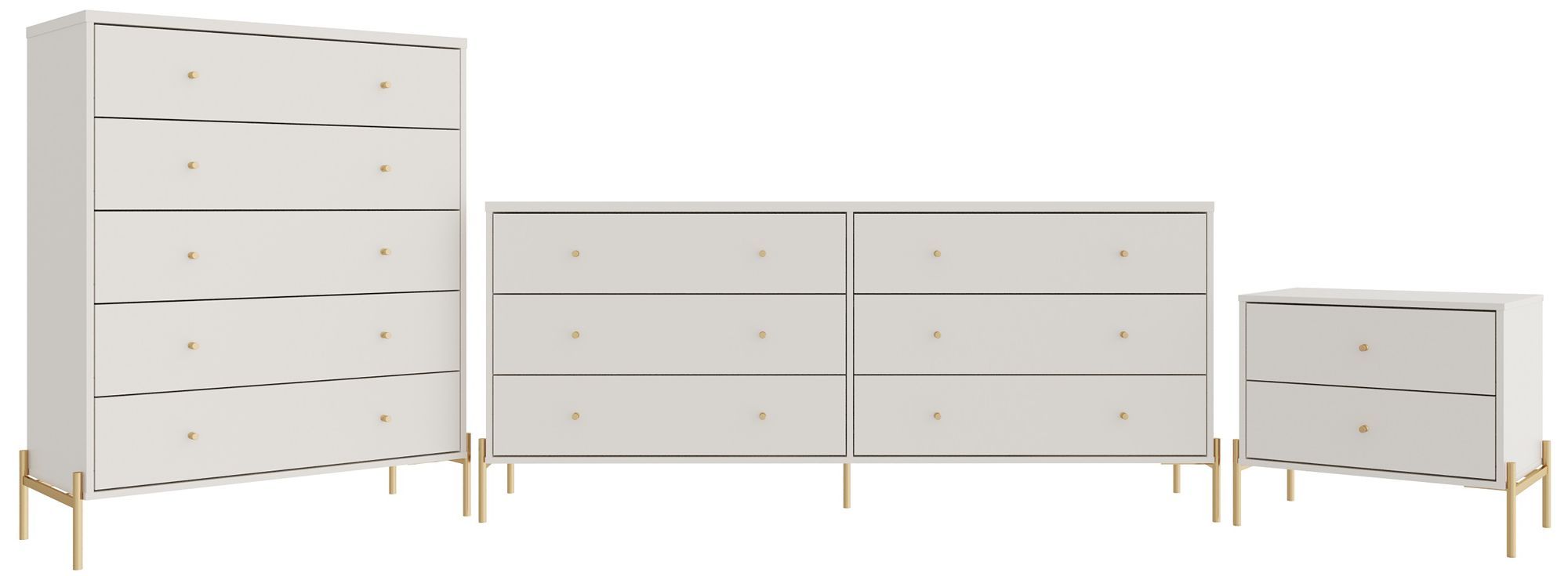 Image 2 Jasper Full Extension Tall Dresser, Double Wide Dresser and Nightstand Set