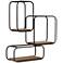 Jasper Matte Black and Brown Tri-Stacked Square Wall Shelf