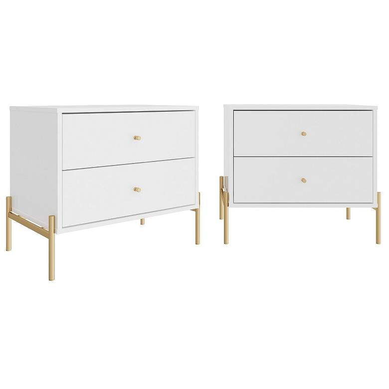 Image 1 Jasper Nightstand in White Gloss (Set of 2)