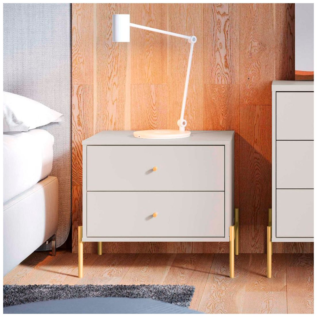 Jasper Nightstand in White Gloss (Set of 2)