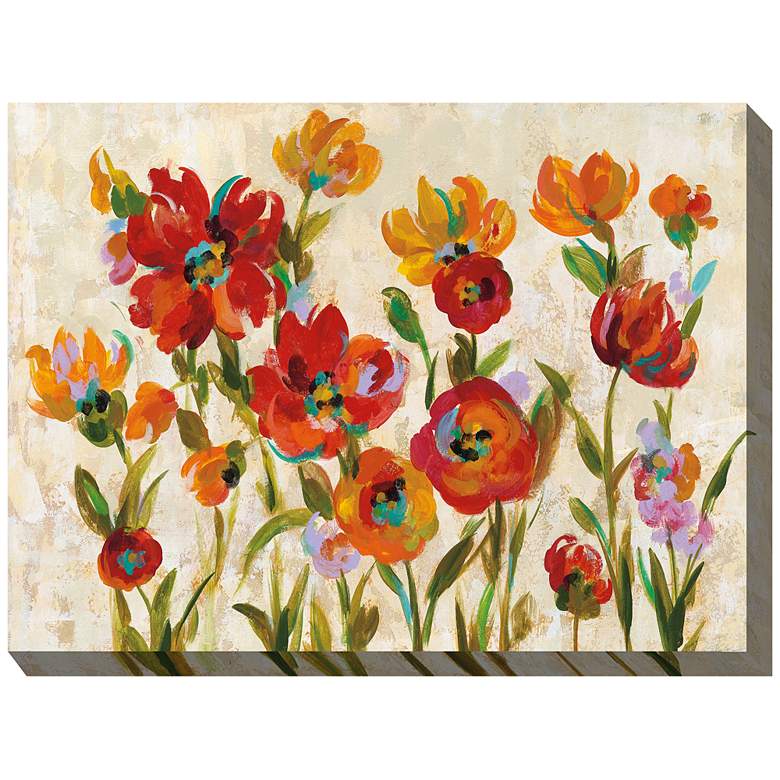 Image 2 Jaunty Garden 40" Wide Rectangular Outdoor Canvas Wall Art
