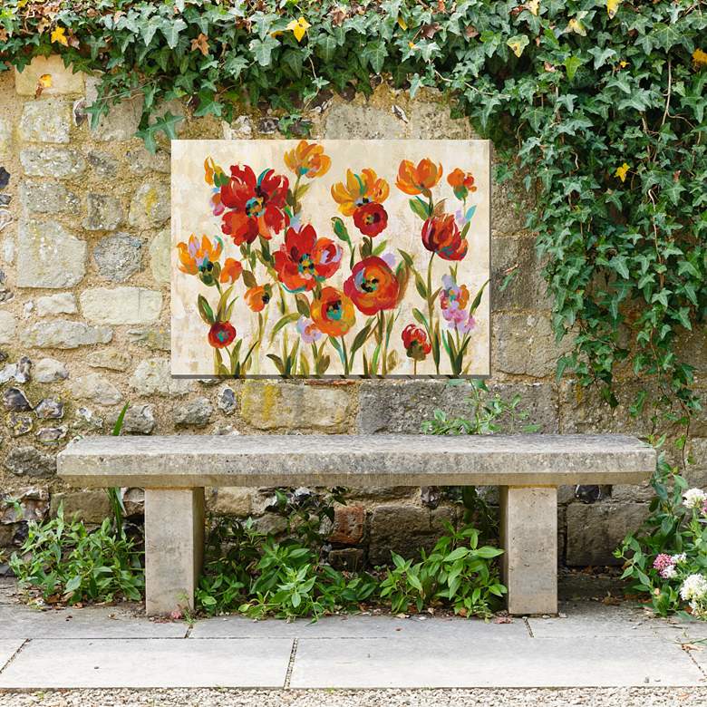 Image 3 Jaunty Garden 40" Wide Rectangular Outdoor Canvas Wall Art more views