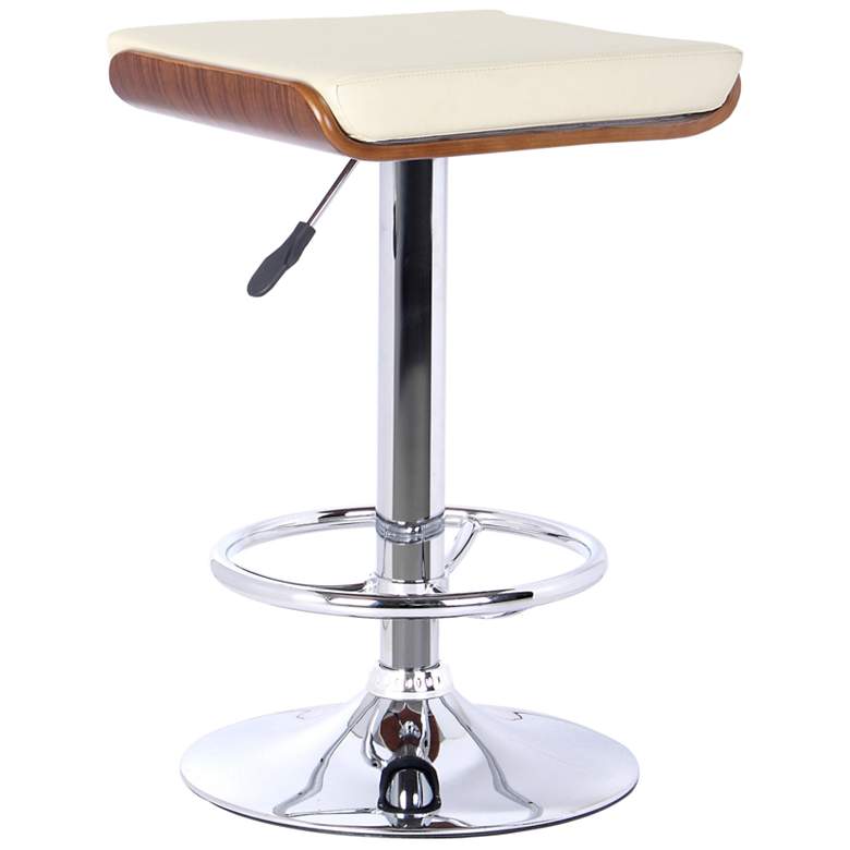 Image 1 Java Adjustable Barstool in Cream Faux Leather and Chrome Finish