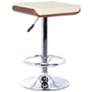 Java Adjustable Barstool in Cream Faux Leather and Chrome Finish