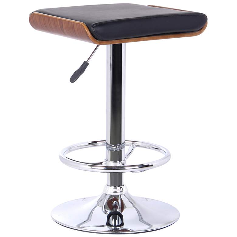 Image 1 Java Adjustable Swivel Barstool in Black Faux Leather and Chrome Finish