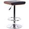 Java Adjustable Swivel Barstool in Black Faux Leather and Chrome Finish