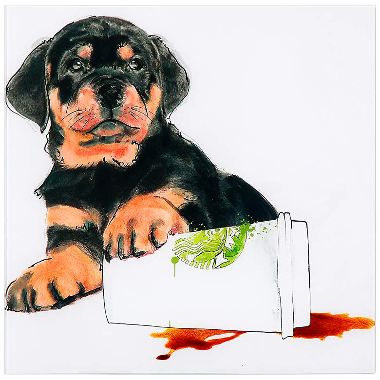 Image 2 Java's Paw 23 1/4"H Floating Tempered Glass Graphic Wall Art