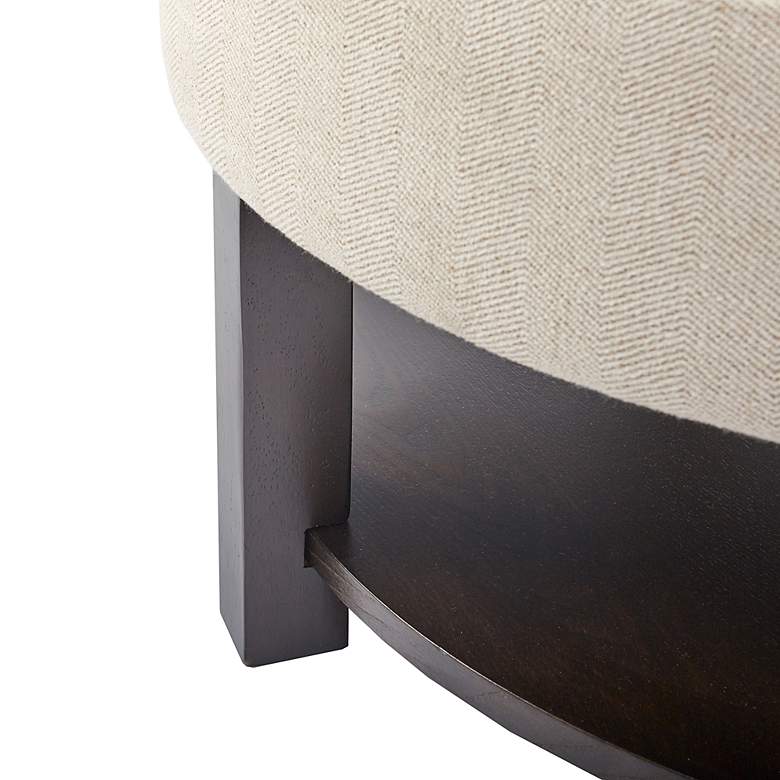 Image 4 Javier Cream Fabric Tufted Round Storage Ottoman more views