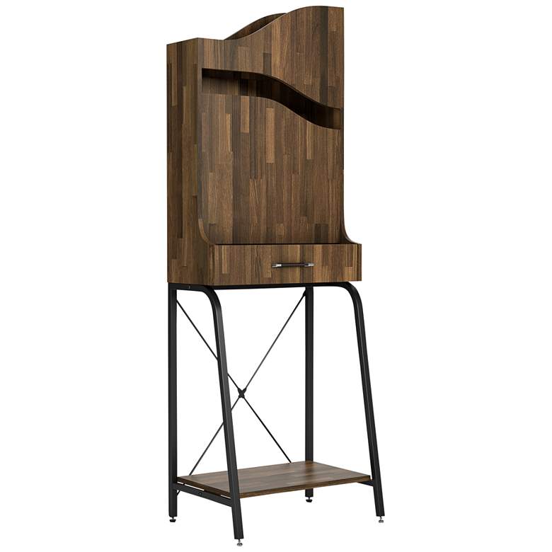Image 2 Jax 23 1/2"W Light Hickory 1-Drawer Mini Bar with Shelves