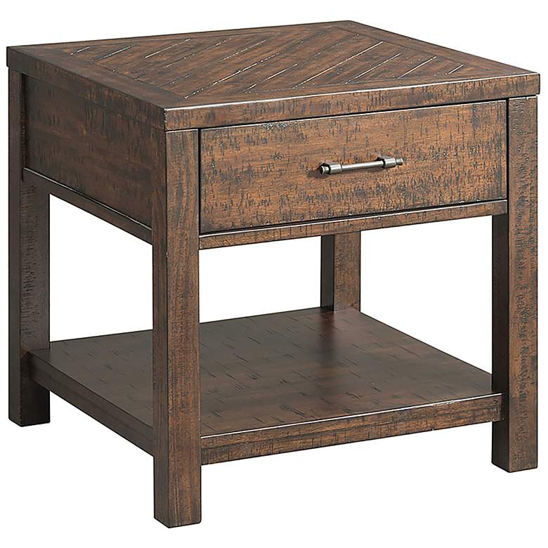 Image 1 Jax 24" Wide Cherry Wood 1-Drawer Square End Table