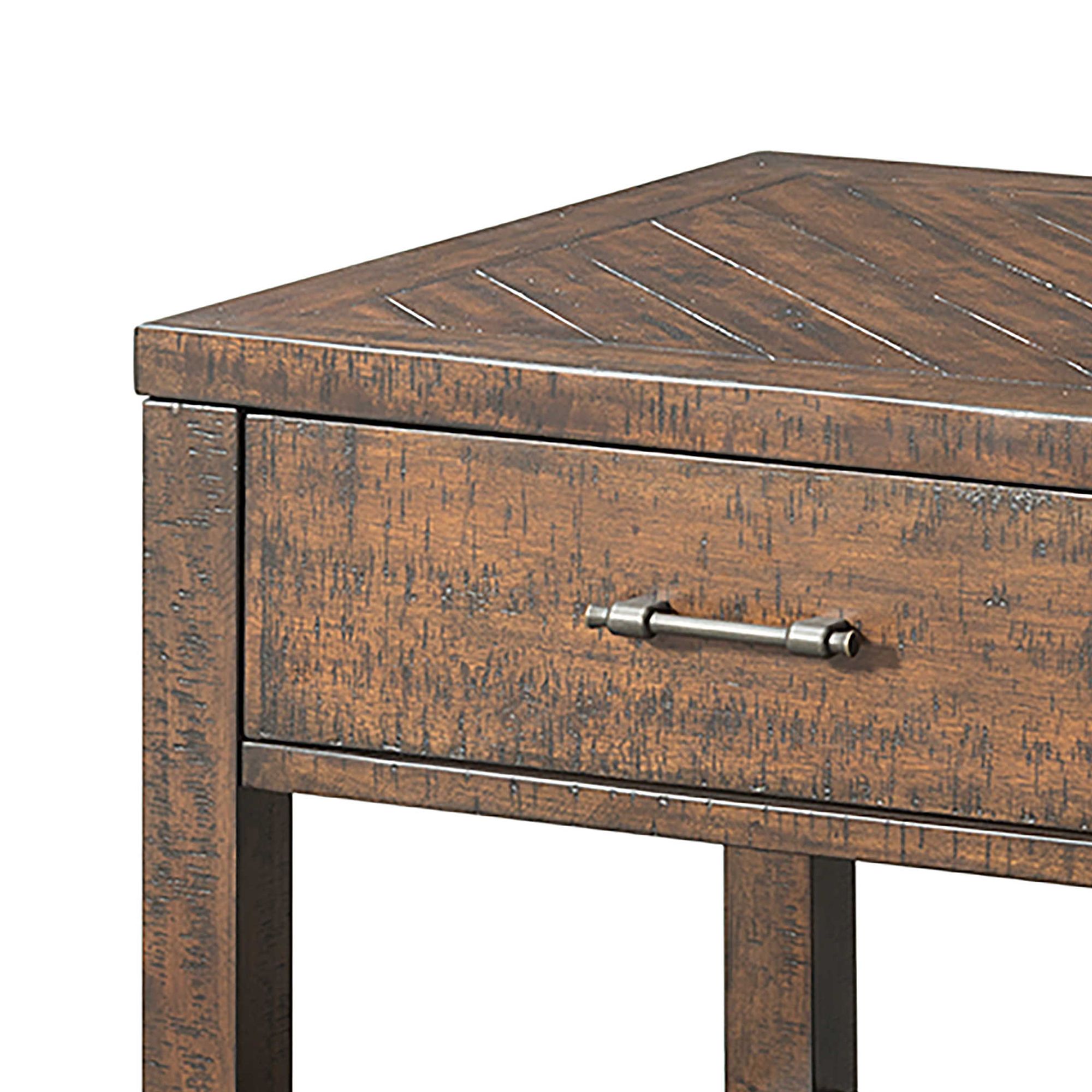 Image 4 Jax 24" Wide Cherry Wood 1-Drawer Square End Table more views