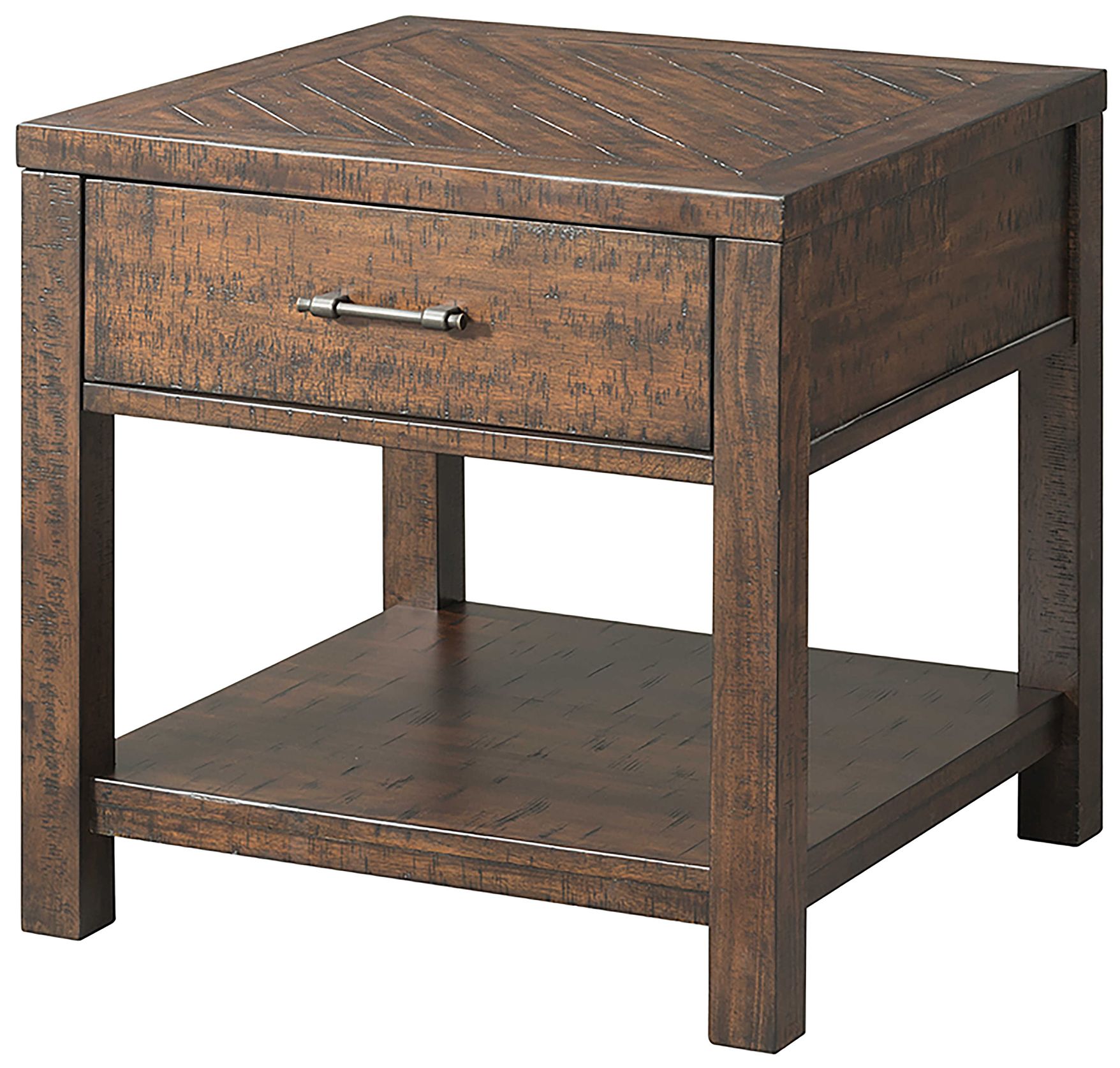 Image 5 Jax 24" Wide Cherry Wood 1-Drawer Square End Table more views
