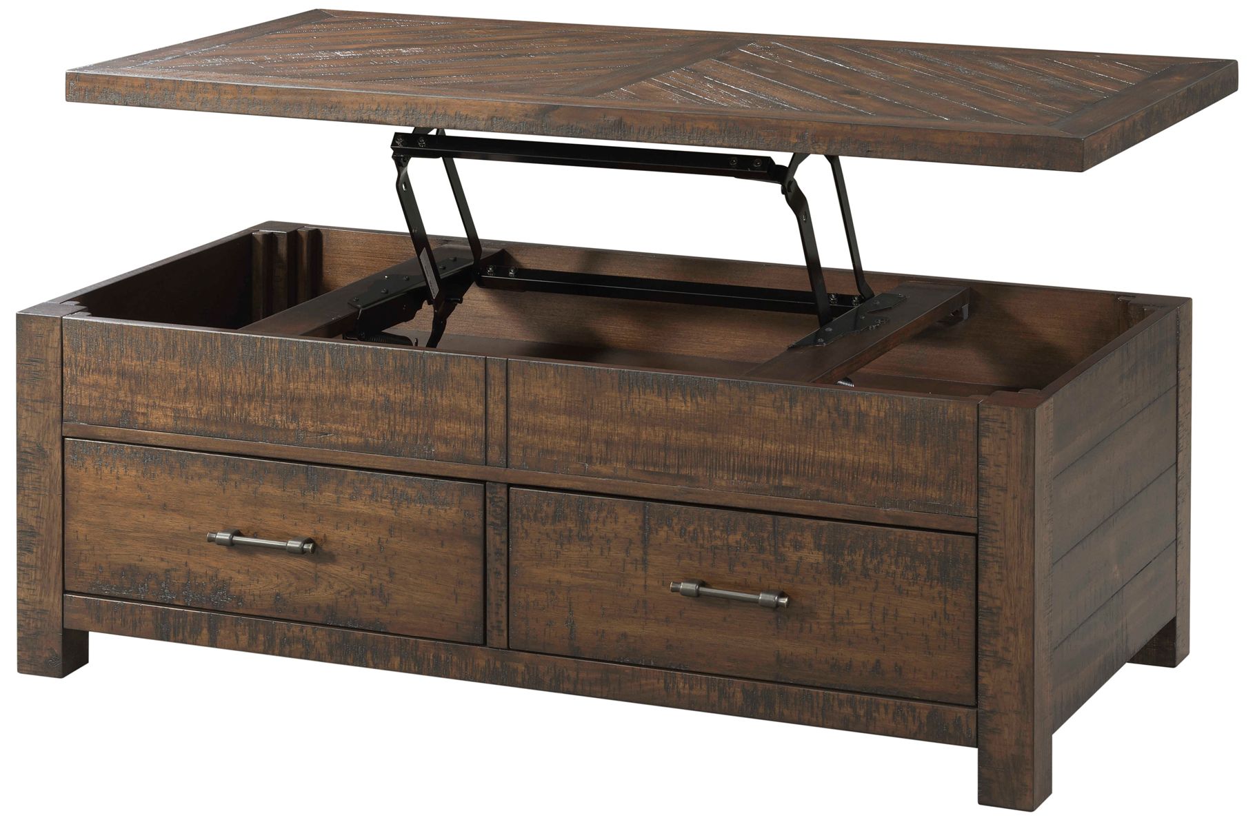 Image 3 Jax 48" Wide Cherry Wood 2-Drawer Lift-Top Coffee Table more views