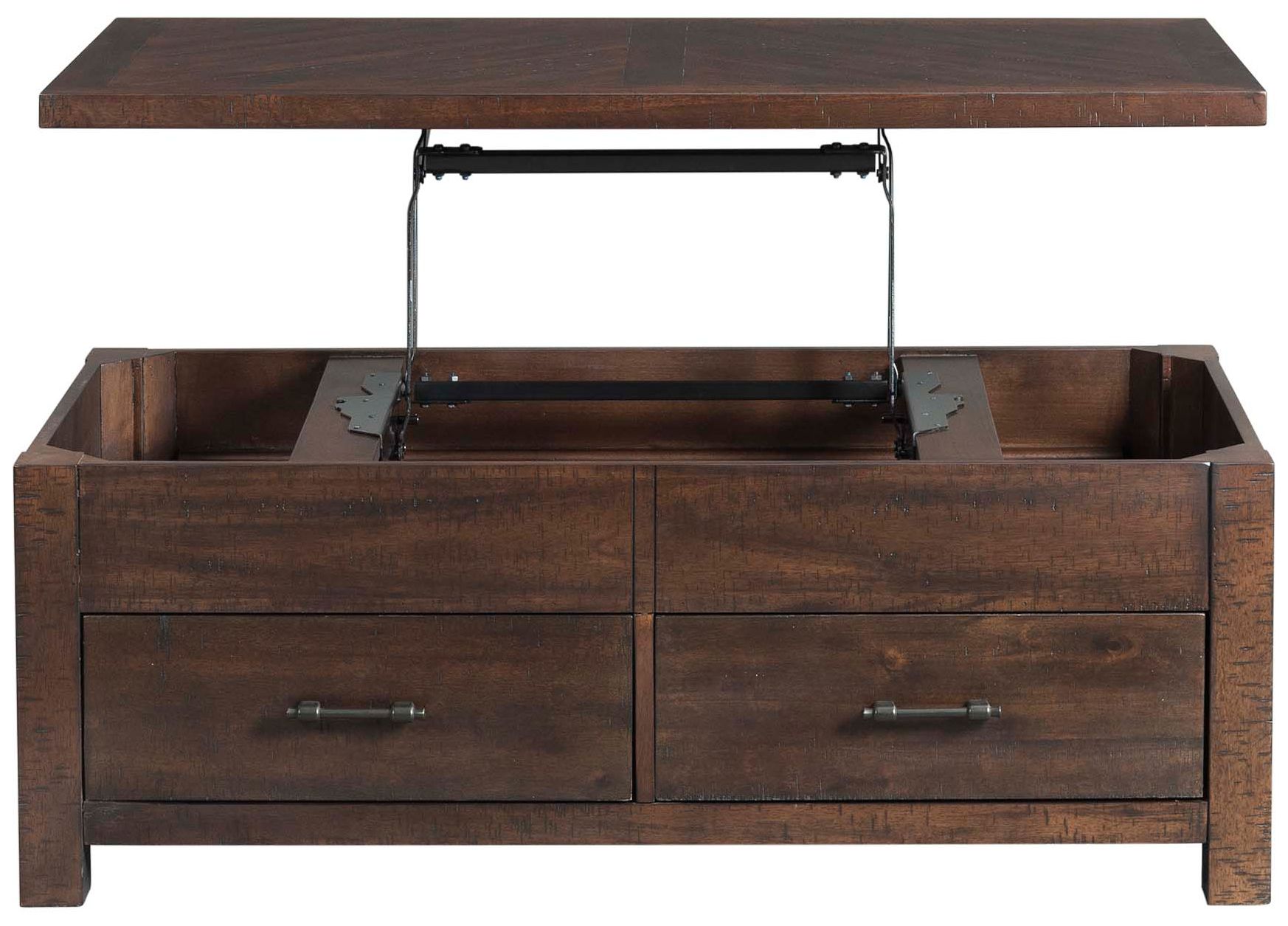 Image 4 Jax 48" Wide Cherry Wood 2-Drawer Lift-Top Coffee Table more views