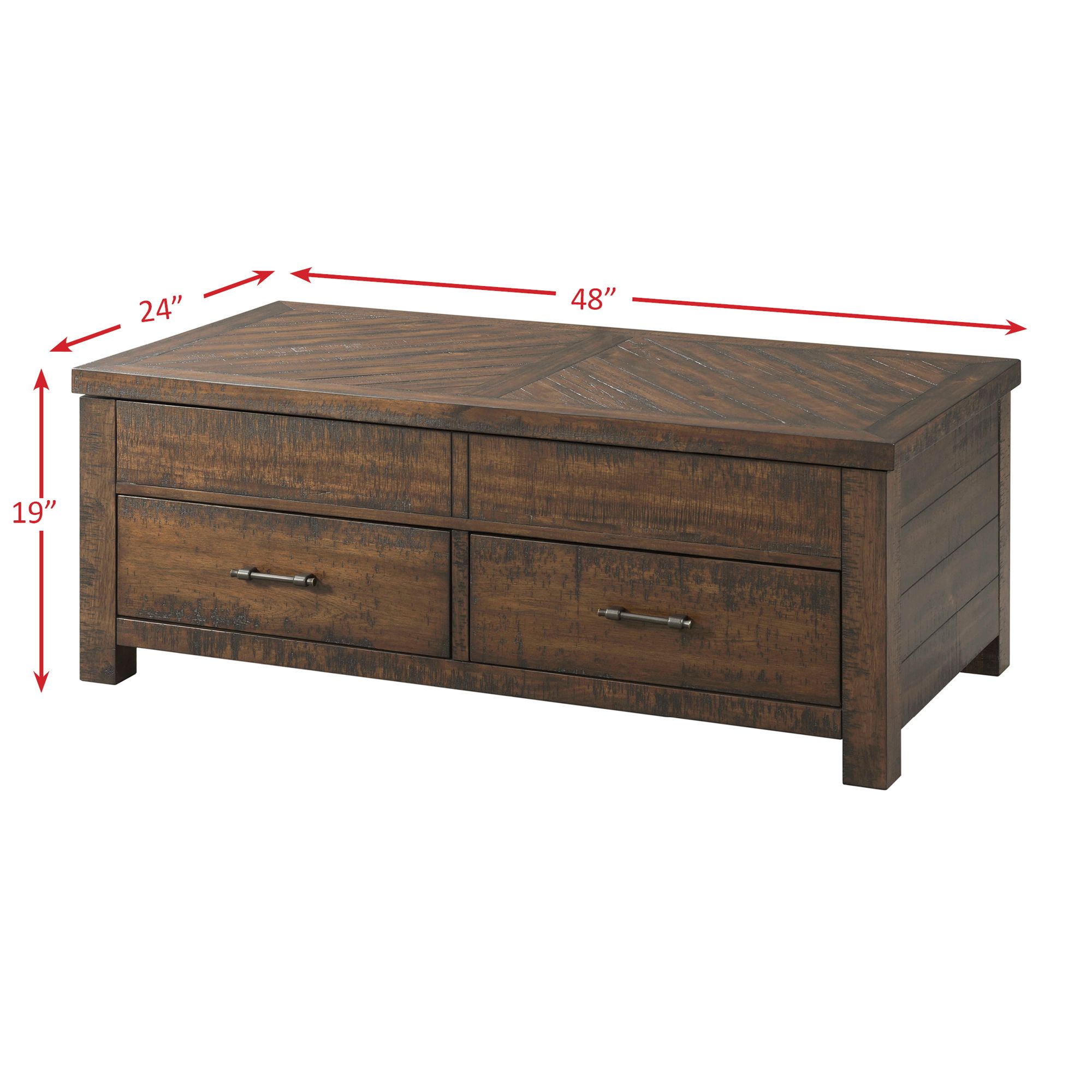 Image 6 Jax 48" Wide Cherry Wood 2-Drawer Lift-Top Coffee Table more views