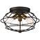 Jax Industrial 15" Wide Vintage Bronze 3-Light Ceiling Light