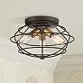 1_Jax Industrial 15" Wide Vintage Bronze 3-Light Ceiling Light