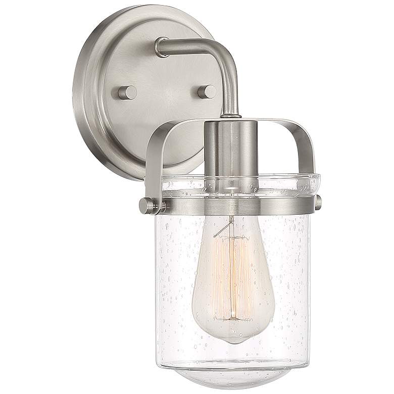 Image 1 Jaxon 10 1/2" High Brushed Nickel Wall Sconce