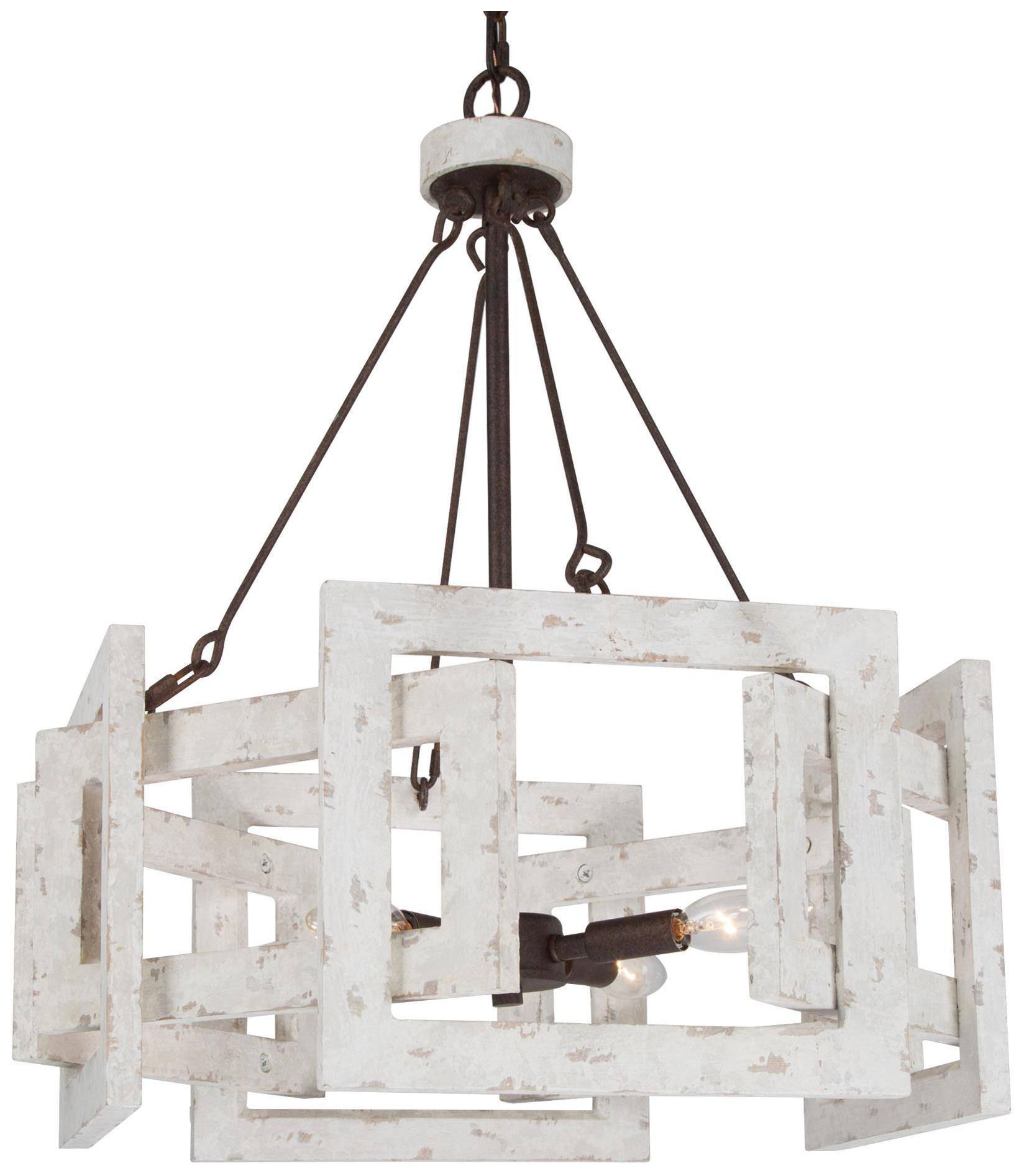 Image 2 Jaxon 20" Wide Weathered White 4-Light Chandelier more views