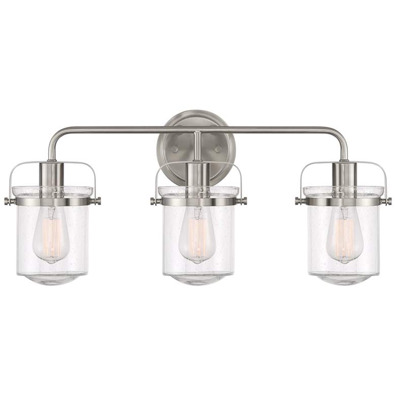 Image 2 Jaxon 24 inch Wide Brushed Nickel 3-Light Bath Light