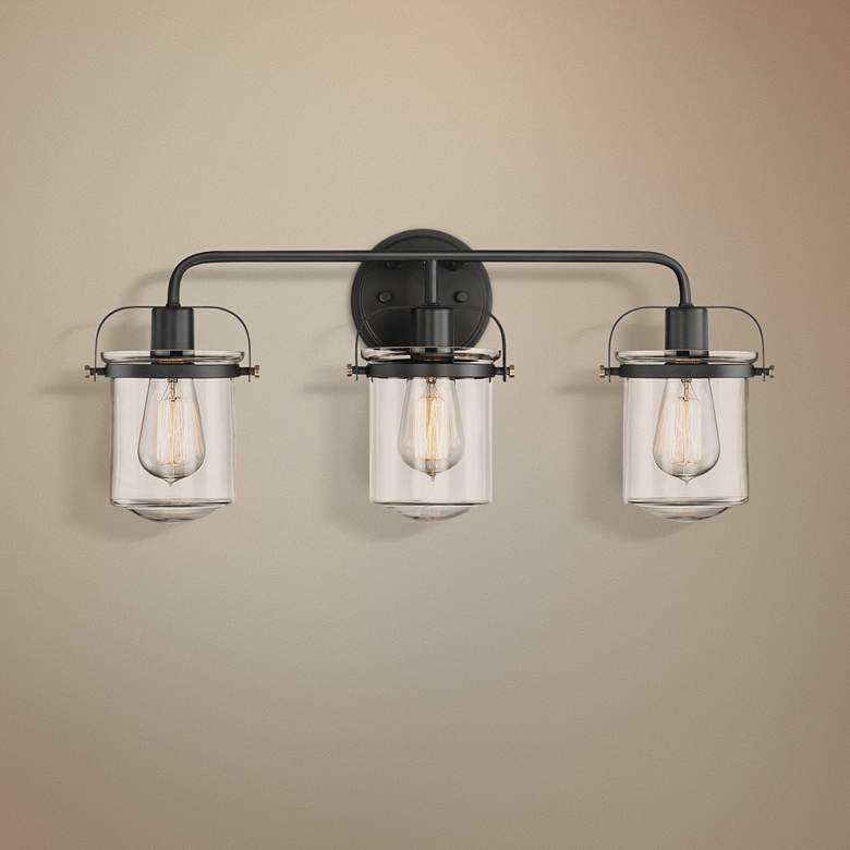 Image 1 Jaxon 24" Wide Oil Rubbed Bronze 3-Light Bath Light