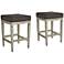 Jaxon 26" Gray Faux Leather and Gunpowder Wood Counter Stools Set of 2