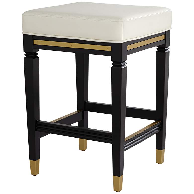 Image 2 Jaxon 26 inch High Black and White Faux Leather Counter Stool