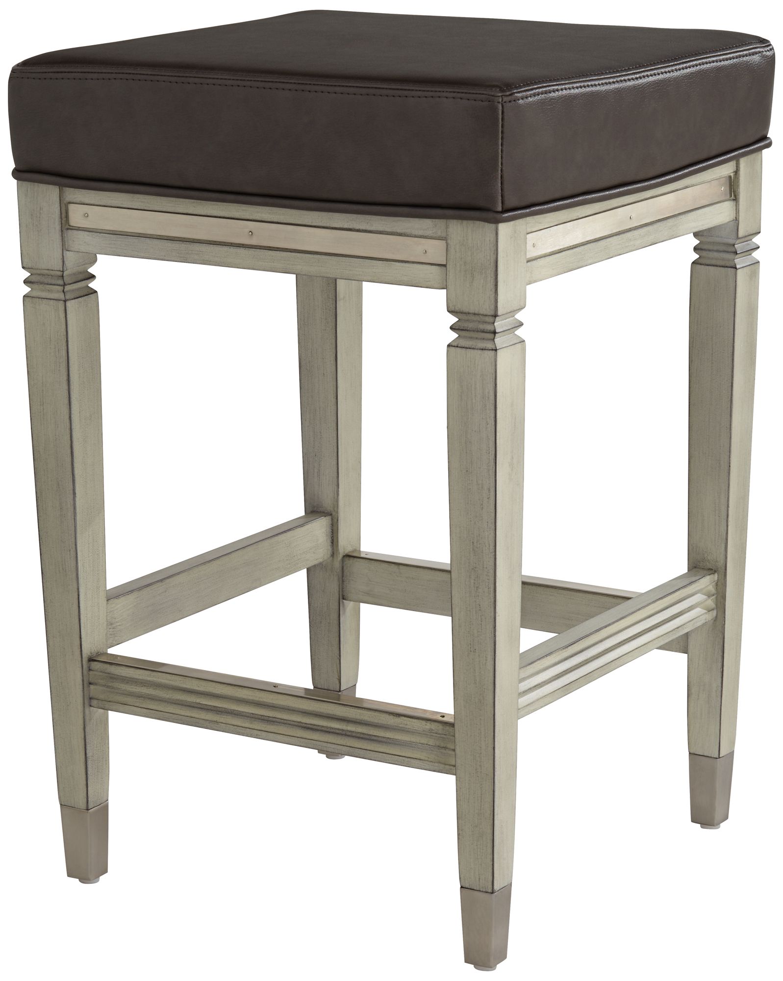 Jaxon 26" High Gunpowder and Grey Faux Leather Counter Stool