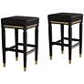 2_Jaxon 31 1/4" Black Faux Leather and Wood Bar Stools Set of 2