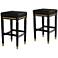 Jaxon 31 1/4" Black Faux Leather and Wood Bar Stools Set of 2