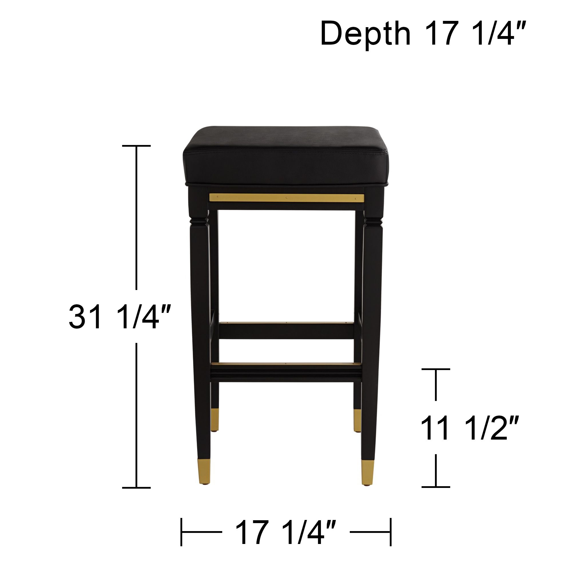 Jaxon 31 1/4" Black Faux Leather and Wood Bar Stools Set of 2