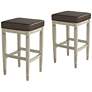 1_Jaxon 31" Gray Faux Leather and Gunpowder Wood Bar Stools Set of 2