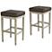 Jaxon 31" Gray Faux Leather and Gunpowder Wood Bar Stools Set of 2