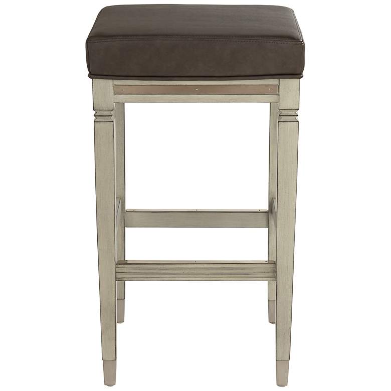 Image 6 Jaxon 31" Gray Faux Leather and Gunpowder Wood Bar Stools Set of 2 more views
