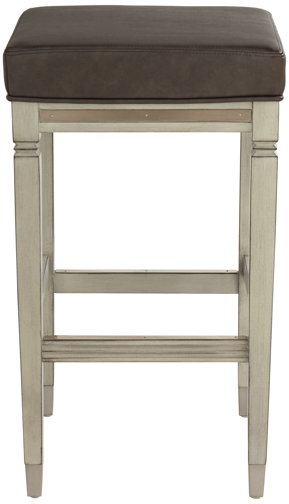 Image 6 Jaxon 31" Gray Faux Leather and Gunpowder Wood Bar Stools Set of 2 more views