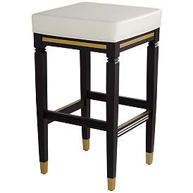 Image2 of Jaxon 31" High Black and White Faux Leather Barstool