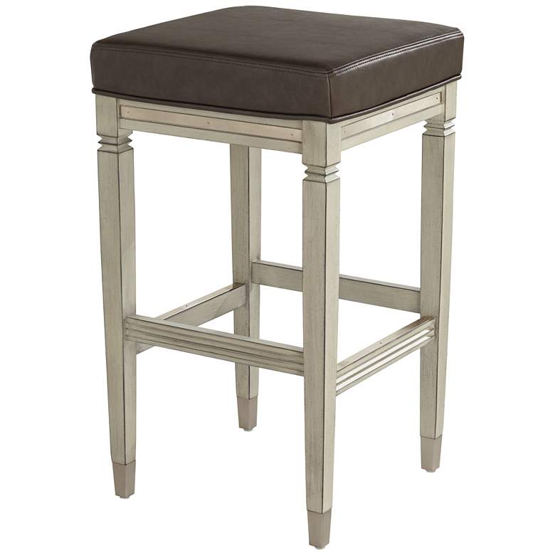 Image 2 Jaxon 31" High Gunpowder and Grey Faux Leather Barstool